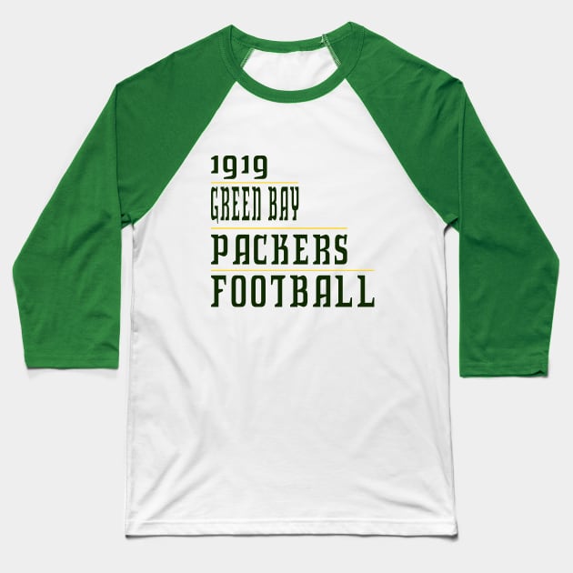 Green Bay Packers Classic Baseball T-Shirt by Medo Creations